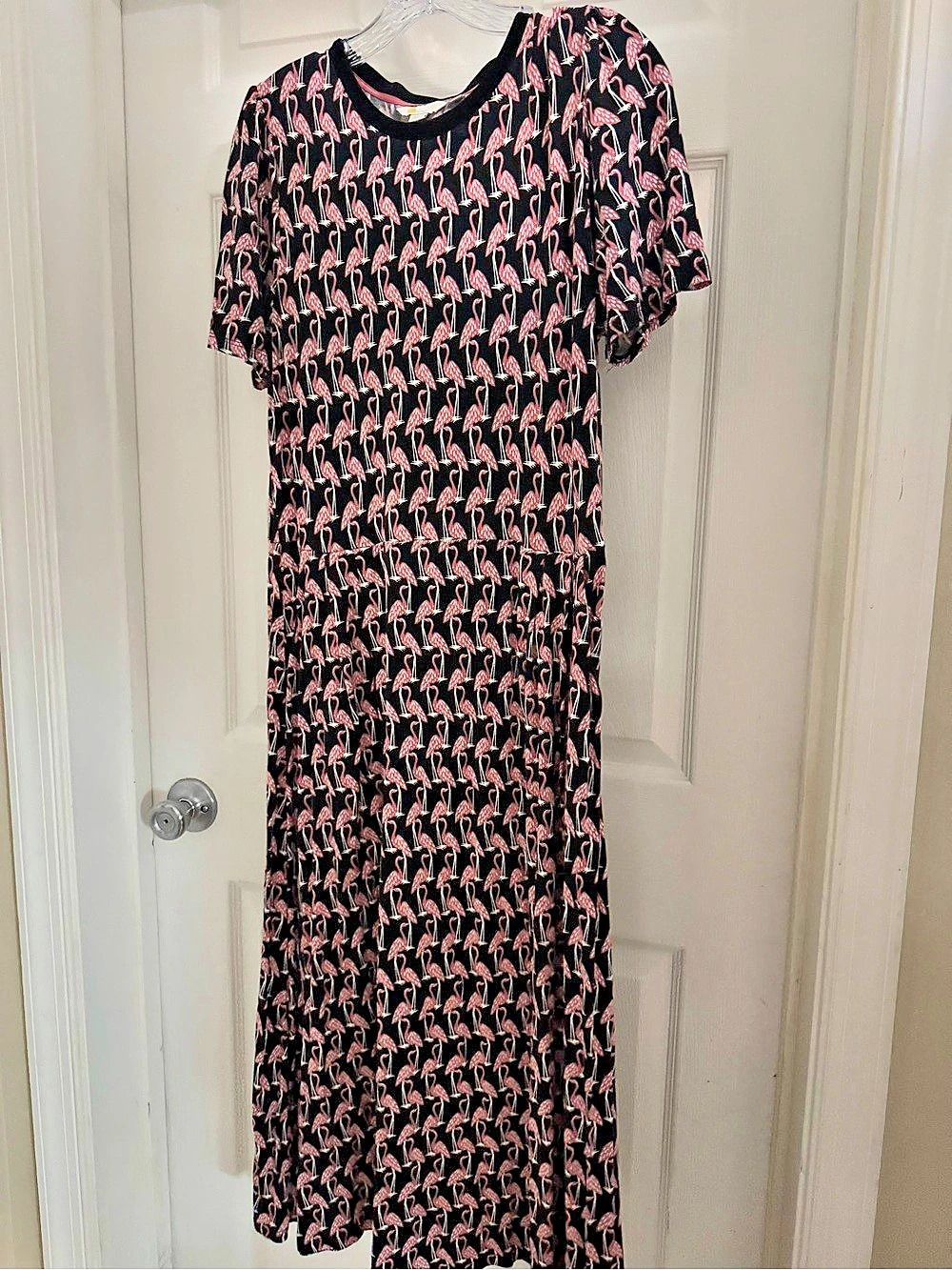 Flamingo Print Midi Dress Size UK 16R Like New